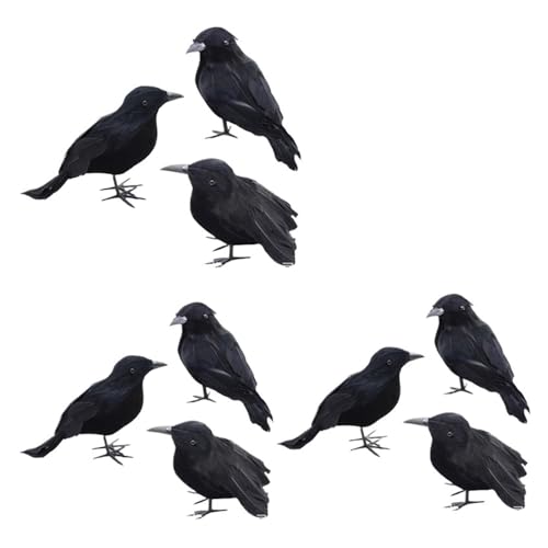 Simulation Schwarze Krähe Halloween Schwarze Krähe Requisiten Simulation Gefälschte Vogel Geist Festival Halloween Dekoration Gruseliges Spielzeug(ABC 9 PC) von GLSZNQO