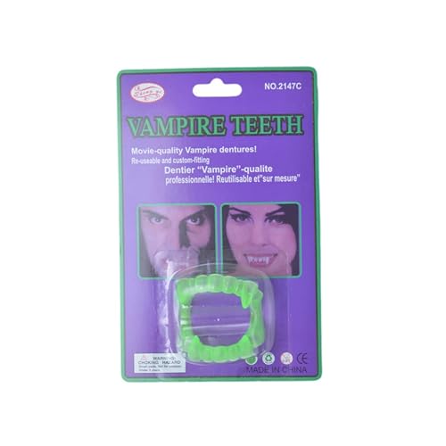 Vampirzähne, Reißzähne, Zahnersatz, Requisiten, Halloween-Kostüm-Requisiten, falsche Zähne, Fester Kleber, Zahnersatzkleber, Halloween-Party-Dekor von GLSZNQO