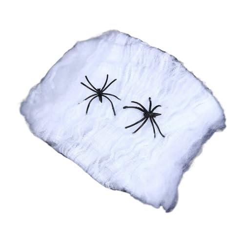 Weißes Spinnennetz for Halloween-Dekorationen, künstliches, dehnbares Spinnennetz for Halloween, gruselige Partyszene, Dekoration for Spukhaus-Requisiten(White Spider Web) von GLSZNQO