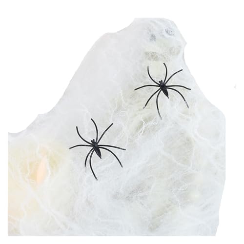 Weißes Spinnennetz for Halloween-Dekorationen, künstliches, dehnbares Spinnennetz for Halloween, gruselige Partyszene, Dekoration for Spukhaus-Requisiten(White Spider Web) von GLSZNQO