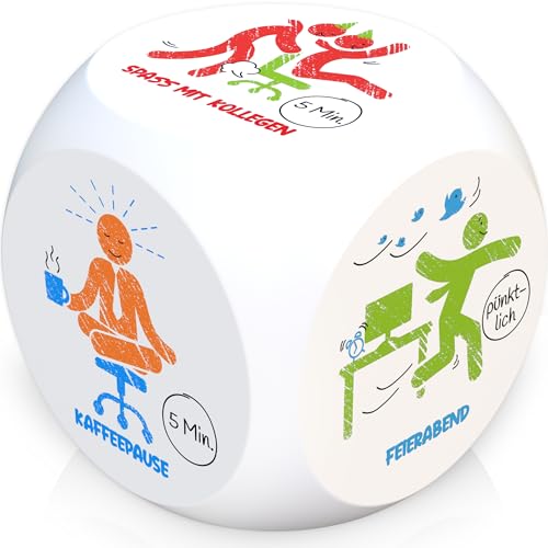 GLÜCKSGUT® Anti-Stress-Würfel | Piktogramme | Lustiger Stresswürfel | 6 Motive, Geschenkbox & Anleitung | Spielzeug für Stressabbau, Kollegen & Büro Geschenk von GLÜCKSGUT