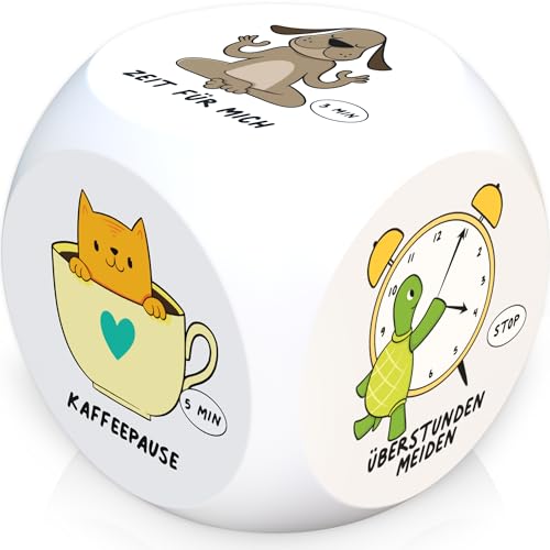 GLÜCKSGUT® Anti-Stress-Würfel | Tierische Pause | Lustiger Stresswürfel | 6 Motive, Geschenkbox & Anleitung | Spielzeug für Stressabbau, Kollegen & Büro Geschenk von GLÜCKSGUT