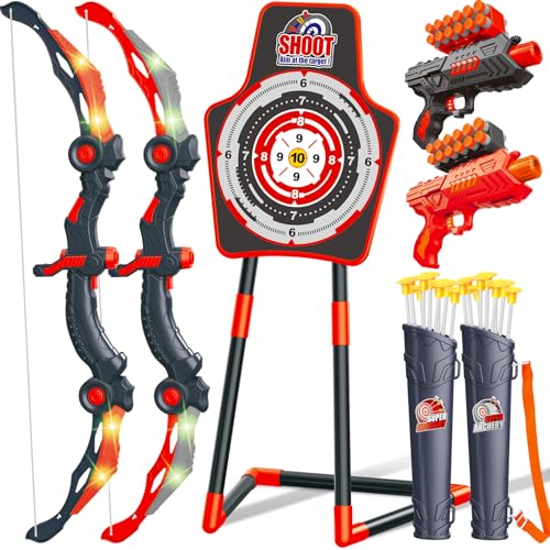 GMAOPHY - Bogen und Pfeil für Kinder im Alter von 5, 6, 7, 8, 9, 10, 11 Jahren, Geburtstagsgeschenke für Kinder, Indoor- und Outdoor-Aktivitätsspielzeug, Packung mit 2 LED-Leuchten GMAOPHY - Bogen und Pfeil für Kinder im Alter von 5, 6, 7, 8, 9, 10, 11 Jahren, Geburtstagsgeschenke für Kinder, Indoor- und Outdoor-Aktivitätsspielzeug, Packung mit 2 LED-Leuchten von GMAOPHY