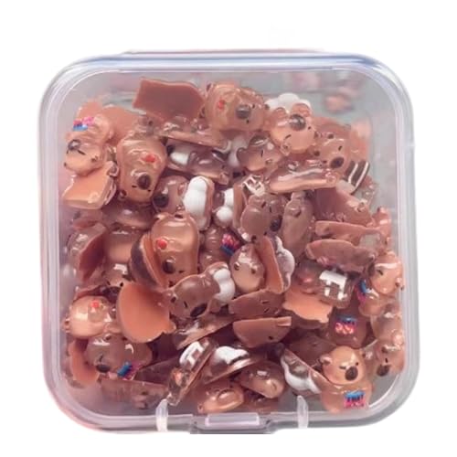 100 Stück Miniatur Capybaras Figuren Weiche Cartoon Tier Ornamente Puppenhäuser Schreibtisch Decors Nägel Charms Modelle von GMBYLBY
