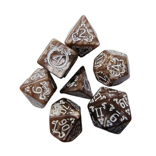 GMBYLBY 7 Stück Luxuriöse Acrylwürfel Mit Drachenmotiven Langlebige Polyedrische Würfel Für EIN Besseres Spielerlebnis von GMBYLBY
