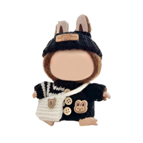Elegantes Puppen-Outfit für Puppen, 17 cm, Figuren, Kleidung mit Strickpullover, Mütze und Tasche, tolle Kinder von GMBYLBY