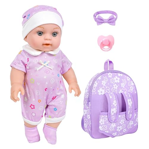 GMBYLBY 12 Zoll Wiedergeborenen Puppen Mit Rucksack Und Accessoires Für Kinder Frühbildung Und Mädchen Trösten Elternspielzeug Trösten von GMBYLBY