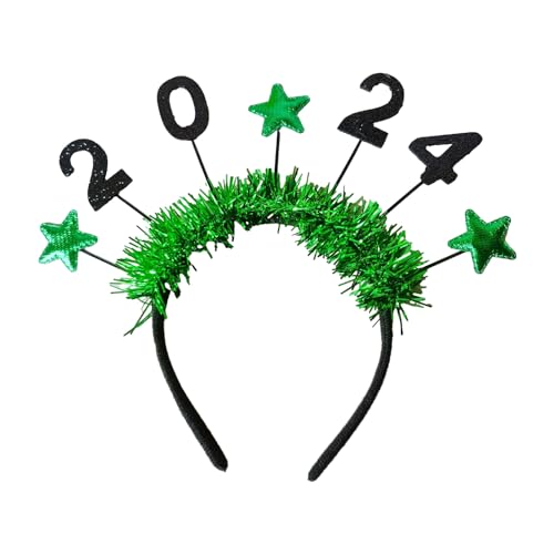 GMBYLBY 2024 Tinsel Stirnband Party Kostüm Tinsel Party Karaoke Punk Foto Requisiten Cooler Hair Hoop Nachtclub Frohes Neues Jahr Stirnband von GMBYLBY