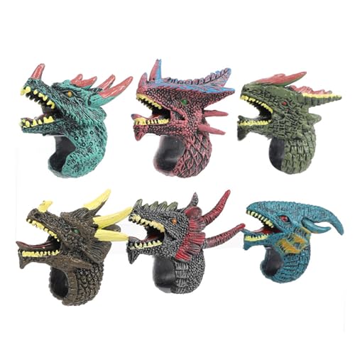 GMBYLBY 6 PCs Lustige Fingerpuppen Tierringe Interaktive Spielzeug Simulierte Dinosaurier Wildlife Open Flexible Simulierte Dinosaurier Wildlife Flexible Interaktive Unterhaltung von GMBYLBY