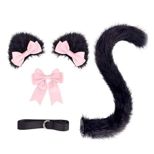 GMBYLBY Catgirl-Kostüm mit pelzigen Kätzchen-Ohren, Schwanz, Halloween, Tier, Cosplay, Zubehör für Damen, Mädchen, Maskerade, Halloween, Geburtstag GMBYLBY Catgirl-Kostüm mit pelzigen Kätzchen-Ohren, Schwanz, Halloween, Tier, Cosplay, Zubehör für Damen, Mädchen, Maskerade, Halloween, Geburtstag von GMBYLBY