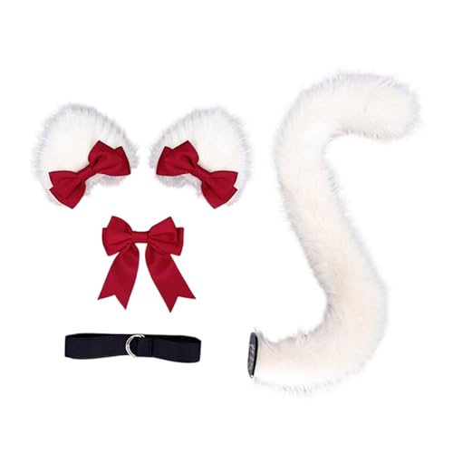 GMBYLBY Catgirl-Kostüm mit pelzigen Kätzchen-Ohren, Schwanz, Halloween, Tier, Cosplay, Zubehör für Damen, Mädchen, Maskerade, Halloween, Geburtstag GMBYLBY Catgirl-Kostüm mit pelzigen Kätzchen-Ohren, Schwanz, Halloween, Tier, Cosplay, Zubehör für Damen, Mädchen, Maskerade, Halloween, Geburtstag von GMBYLBY