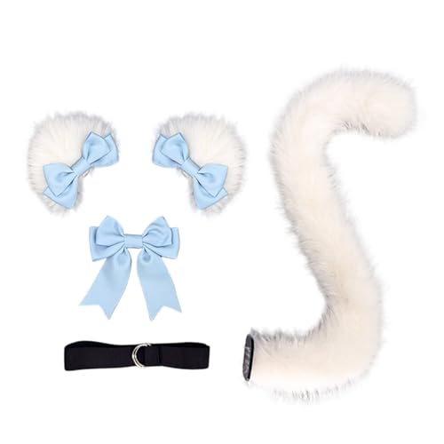 GMBYLBY Catgirl-Kostüm mit pelzigen Kätzchen-Ohren, Schwanz, Halloween, Tier, Cosplay, Zubehör für Damen, Mädchen, Maskerade, Halloween, Geburtstag GMBYLBY Catgirl-Kostüm mit pelzigen Kätzchen-Ohren, Schwanz, Halloween, Tier, Cosplay, Zubehör für Damen, Mädchen, Maskerade, Halloween, Geburtstag von GMBYLBY
