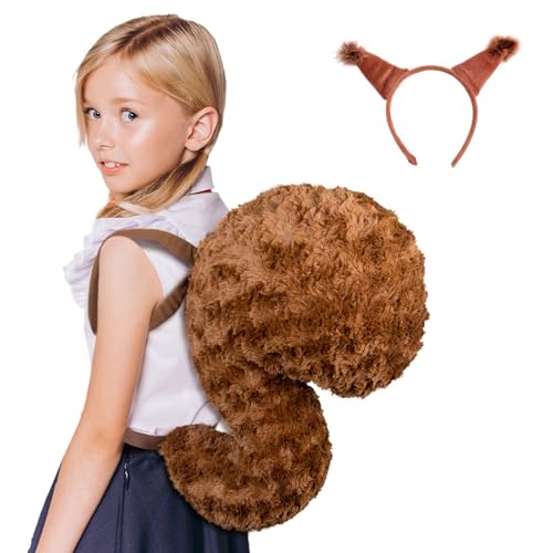 GMBYLBY Eichhörnchen Ohrstirnband Mit Tail Animal Eichhörnchen Kostüm Eichhörnchen Ohren & von GMBYLBY