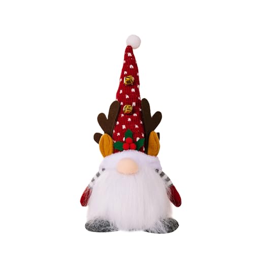 GMBYLBY Glühende Weihnachtsfeindliche Puppenverzierungen Mit Bells Dekorationen Weihnachtszwerg Für Festival Party Liefert Feiertagsbeanie Mit Rentierhörnern von GMBYLBY