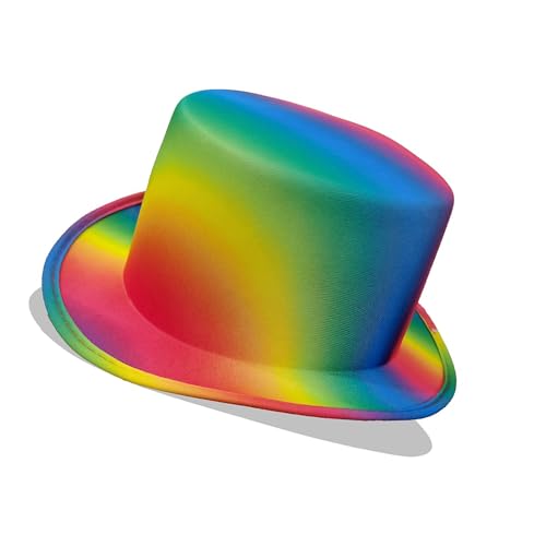 GMBYLBY Großer Hut in Regenbogenfarben, für Musikfestival, Erwachsene, Unisex, passend für Bühnenshow, Mottoveranstaltungen, Treffen von GMBYLBY