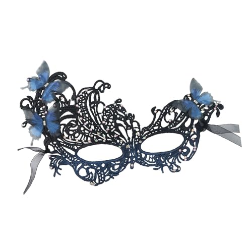 GMBYLBY Halbgesichts-Spitzen-Maskeraden-Auge mit Farbverlauf-Design für Halloween und Cosplays, dickes Spitzenauge von GMBYLBY