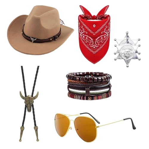 GMBYLBY Halloween-Outfit, hochwertiges Polyester, praktische Nähte, Western-Rollenspiel-Zubehör für Cosplay-Enthusiasten, Polyester, Cowboy-Cosplay-Outfit, Ausrüstung von GMBYLBY