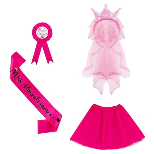 GMBYLBY Herren Junggesellenabschied Kostüm Set Junggesellinnenabschied Kostüm Hirsch Outfits Tutu Rock Schleier Stirnband Schärpe für Hochzeit Junggesellenabschied Outfits von GMBYLBY