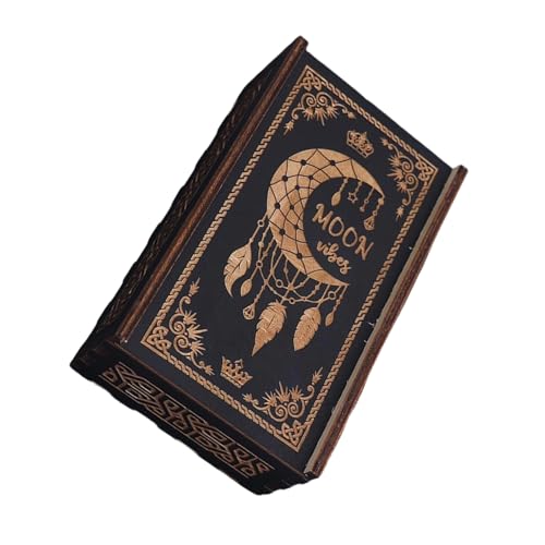 GMBYLBY Holz Tarot Karten Aufbewahrungskoffer Tragbarer Tarotkartenbox Astrologie Wahrsage Aufbewahrungsfall Push Pull Card Container von GMBYLBY