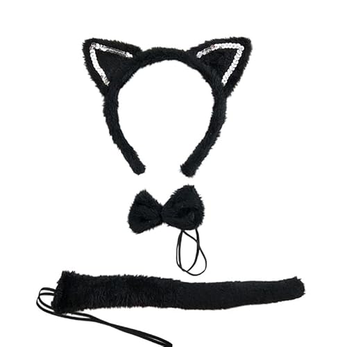 GMBYLBY Kinder Tierische Kostüm Set Schwarze Katzenohren Stirnbandhandschuhe Tutu Schwanz Fliege Für Halloween Cosplay Dress Up Party Katzenkostüm Set GMBYLBY Kinder Tierische Kostüm Set Schwarze Katzenohren Stirnbandhandschuhe Tutu Schwanz Fliege Für Halloween Cosplay Dress Up Party Katzenkostüm Set von GMBYLBY