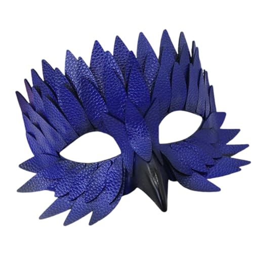 GMBYLBY Kostümmaske Vogel Owl Maskierte Schnabel Gefiedert Halb Gesicht Maskierte Maskeraden Halloween Cosplay Kostüme Frauen Männer Halbe Gesichtstier von GMBYLBY