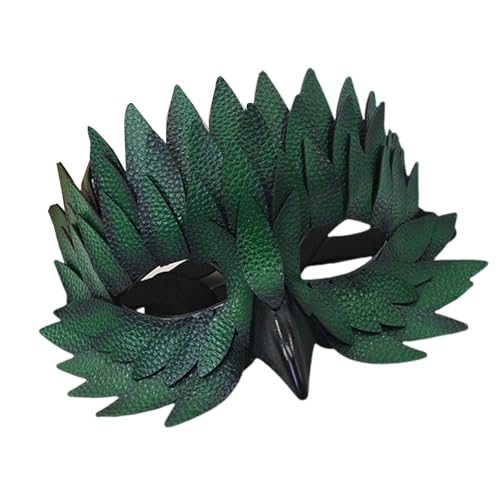 GMBYLBY Kostümmaske Vogel Owl Maskierte Schnabel Gefiedert Halb Gesicht Maskierte Maskeraden Halloween Cosplay Kostüme Frauen Männer Halbe Gesichtstier von GMBYLBY