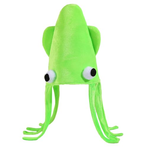GMBYLBY Lustiger Tintenfisch-Kostümhut für Halloween-Partys, Bühnenauftritte, weiche Kopfbedeckung, bequeme Kopfbedeckung, Kostüm-Hut von GMBYLBY