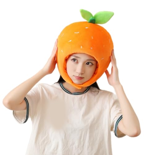 GMBYLBY Mandarine Kopfbedeckung Plüsch Hut Neuheit Lustige Kappen Fotografie Requisiten Halloween Party Cosplay Kostüm Plüsch Erdbeerhut GMBYLBY Mandarine Kopfbedeckung Plüsch Hut Neuheit Lustige Kappen Fotografie Requisiten Halloween Party Cosplay Kostüm Plüsch Erdbeerhut von GMBYLBY