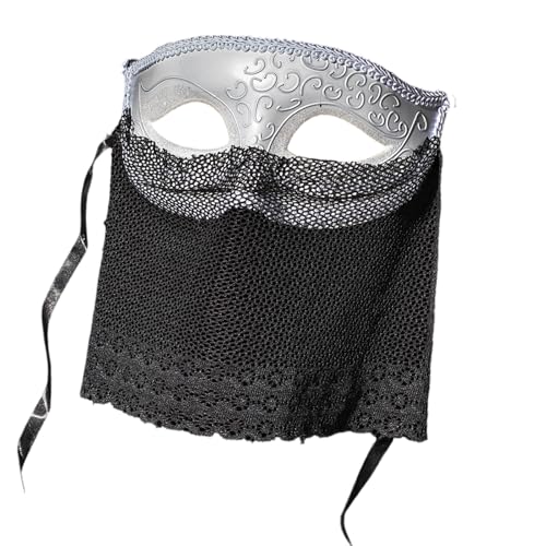 GMBYLBY Maskerades Venezianerparty, Halloween-Kostüm, Karneval für Herren, halbes Gesicht mit Schleier, halbes Gesicht GMBYLBY Maskerades Venezianerparty, Halloween-Kostüm, Karneval für Herren, halbes Gesicht mit Schleier, halbes Gesicht von GMBYLBY