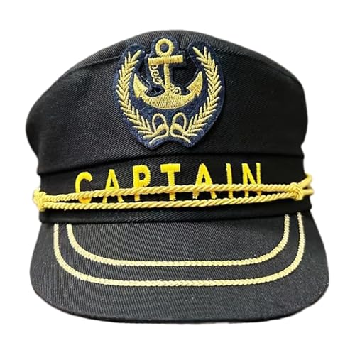 GMBYLBY Modischer Kapitäns-Segelhut, verstellbare Kopfbedeckung für Damen, bequem, Halloween, Rollenspiel, Baumwolle, Kapitänsmütze von GMBYLBY