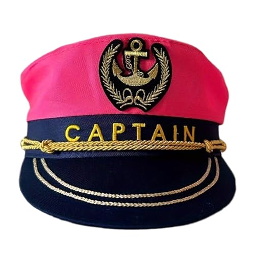 GMBYLBY Modischer Kapitäns-Segelhut, verstellbare Kopfbedeckung für Damen, bequem, Halloween, Rollenspiel, Baumwolle, Kapitänsmütze von GMBYLBY