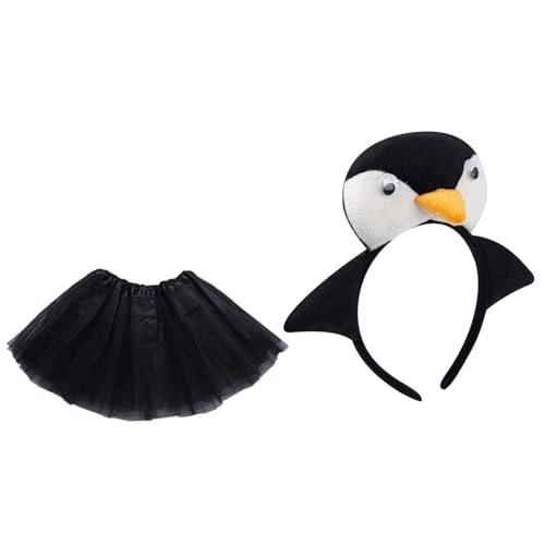 GMBYLBY Pinguin-Kostüm, 3D-Pinguine, Stirnband, Tutu, Rock für Halloween, Weihnachten, Tiere, Cosplay, für Kinder, Mädchen, 2 Stück GMBYLBY Pinguin-Kostüm, 3D-Pinguine, Stirnband, Tutu, Rock für Halloween, Weihnachten, Tiere, Cosplay, für Kinder, Mädchen, 2 Stück von GMBYLBY