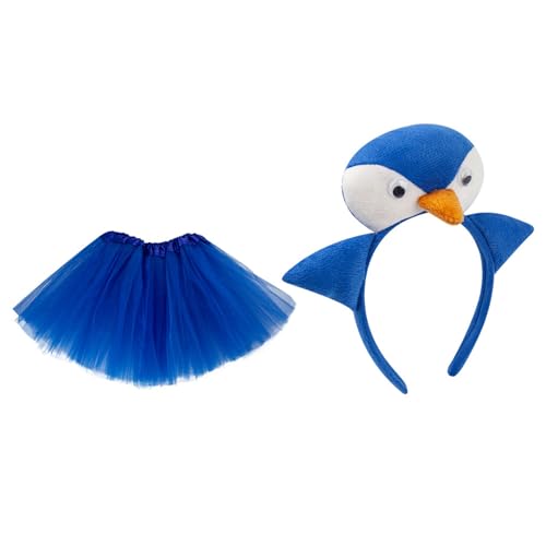 GMBYLBY Pinguin-Kostüm, 3D-Pinguine, Stirnband, Tutu, Rock für Halloween, Weihnachten, Tiere, Cosplay, für Kinder, Mädchen, 2 Stück von GMBYLBY