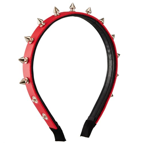 GMBYLBY Punk Nieten Haop Hoop Dark Halloween Kostüm Kopfbedeckung Verstellbares Pu Punk Stirnband Mit Stachelnieten GMBYLBY Punk Nieten Haop Hoop Dark Halloween Kostüm Kopfbedeckung Verstellbares Pu Punk Stirnband Mit Stachelnieten von GMBYLBY