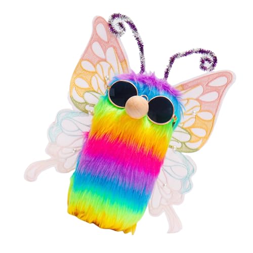 GMBYLBY Regenbogenzweige Plüschpuppen Mit Schmetterlingsflügel Und Sonnenbrille Abgestuftet Tablett Festivals Party Desktop Figurine von GMBYLBY