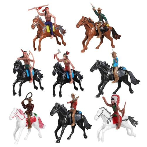 GMBYLBY Set mit 8 westlichen Kuh-Jungen-Pferd-Figuren für pädagogische Zwecke und historische Displays, Kinderspiel von GMBYLBY