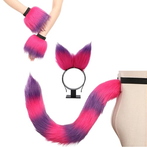 GMBYLBY Tier-Kostüm-Set, pelziges Ohr-Stirnband, Tierschwanz, Handgelenkmanschetten, Halloween, Cosplay, Zubehör für Damen, Maskerade GMBYLBY Tier-Kostüm-Set, pelziges Ohr-Stirnband, Tierschwanz, Handgelenkmanschetten, Halloween, Cosplay, Zubehör für Damen, Maskerade von GMBYLBY