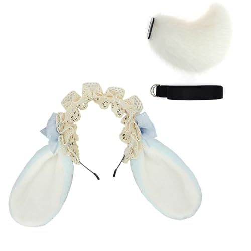 GMBYLBY Tierohren Stirnbänder Tierschwanz Hasen Kostüme Hasen Ohren Stirnband Kunstpelze Schwanz Halloween Cosplay Party Kostüm GMBYLBY Tierohren Stirnbänder Tierschwanz Hasen Kostüme Hasen Ohren Stirnband Kunstpelze Schwanz Halloween Cosplay Party Kostüm von GMBYLBY