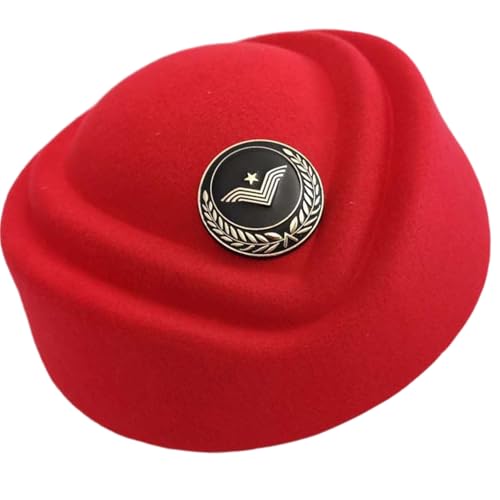 GMBYLBY Vielseitige Stewardess Hat Air Hostessen Halloween Kostüm Für Maskerades Party Rolle Spiel Maroon Dress Theme Party Party GMBYLBY Vielseitige Stewardess Hat Air Hostessen Halloween Kostüm Für Maskerades Party Rolle Spiel Maroon Dress Theme Party Party von GMBYLBY