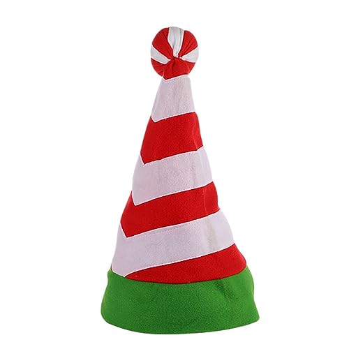 GMBYLBY Weihnachtsfamilie Santa Soft Stripe Santa Cap Festival Kostüm Party Noel Neujahr Geschenk Home Dekoration Gestreiftes Plüsch Festlich von GMBYLBY