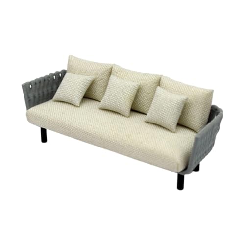 Handgefertigtes Miniatur-Sofa mit Kissen für Puppenhäuser im Maßstab 1/20 1/25 1/30 Modell Hobbyisten und Kinder von GMBYLBY