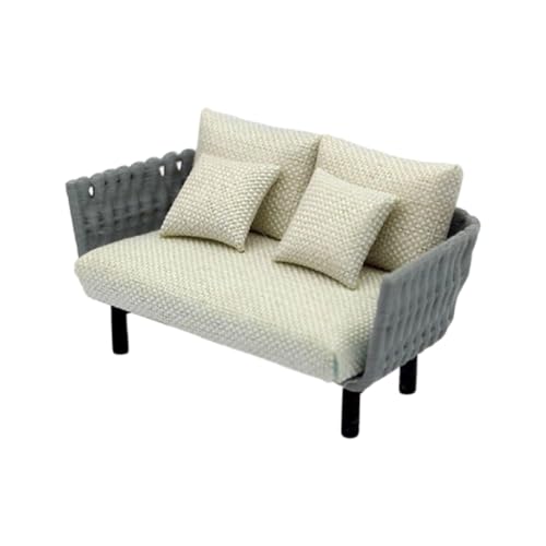 Handgefertigtes Miniatur-Sofa mit Kissen für Puppenhäuser im Maßstab 1/20 1/25 1/30 Modell Hobbyisten und Kinder von GMBYLBY