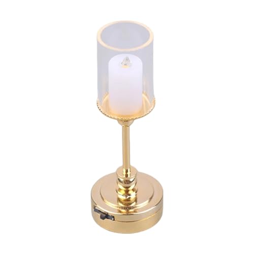 Miniatur-Tischlampe mit klarem Schirm für Puppenhäuser, Wohn- und Schlafzimmer, Dekoration, Simulationsdetails von GMBYLBY