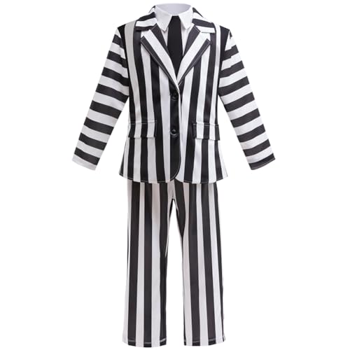 GMEDJVE Jungen schwarz und weiß gestreift Kostüm, Halloween Ostern Film Charakter Cosplay Outfit Jungen Urlaub Party Dress Up 3 Stück Set GMEDJVE Jungen schwarz und weiß gestreift Kostüm, Halloween Ostern Film Charakter Cosplay Outfit Jungen Urlaub Party Dress Up 3 Stück Set von GMEDJVE