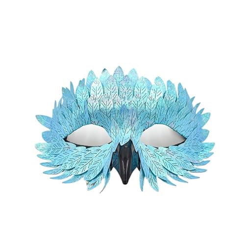 GMGQJST Feder Maske Fest Vogelmaske Eule Feder Halbgesicht Tiermasken Maskerade Halloween Karneval Dress Up Party Kostüm Requisiten(Style 2) von GMGQJST