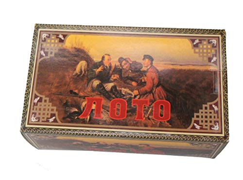 GMMH Lotto in Holzkiste Bingo Loto Russisches Spiel (Holzkiste Farbe dunkel) von GMMH
