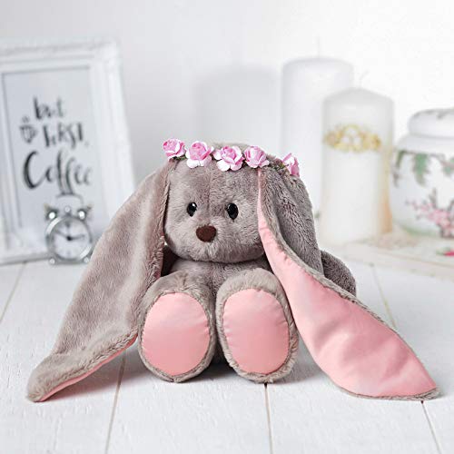 GMMH Plüschtier Hase Zaika Li in Pink 25 cm Plüsch Plüschtiere Kuscheltiere (mit Kranz) von GMMH