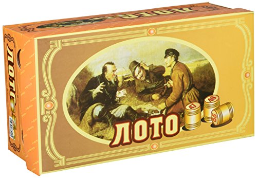 GMMH Russisches Lotto (Loto) Spielset mit Holzfiguren Bingospiel Familienspiel (Karton helll) von GMMH