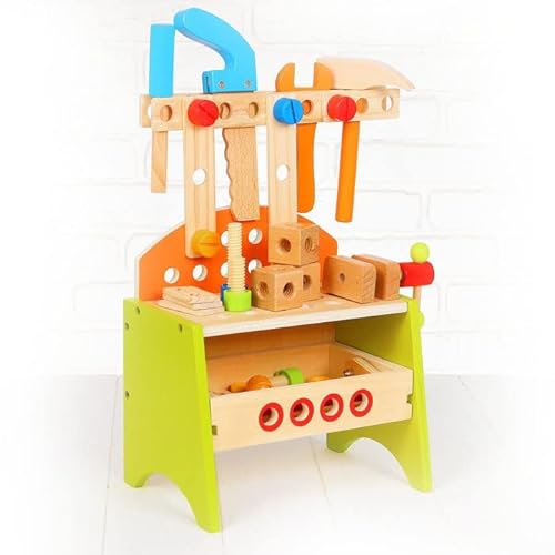 Kinder Werkbank Spiel Werkstatt Tisch Spielzeug Werkzeug Bank Holz Werkzeugkasten von GMMH