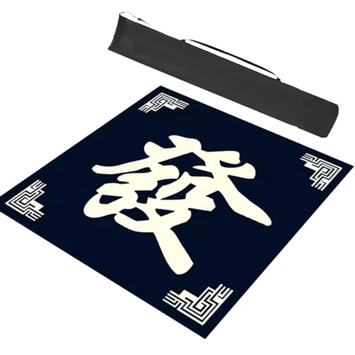 GMSDHCY Mahjong-Tischdecke Mahjong-Matte, rutschfeste Geräuschreduzierung, Mahjong-Tischmatte Mit Aufdrucken, for Poker-Karten-Mahjongg-Dominospiele (Color : Blue, Size : 23.6x23.6in/60x60cm) von GMSDHCY